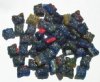 50 8mm Navy Red Topaz Marble Butterfly Beads